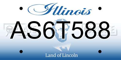 AS6T588 Illinois License Plate