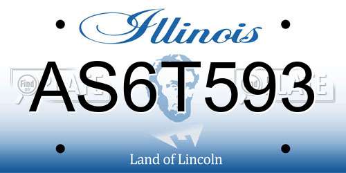 AS6T593 Illinois License Plate