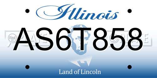 AS6T858 Illinois License Plate
