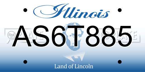AS6T885 Illinois License Plate