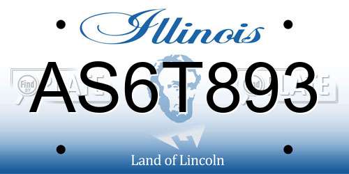 AS6T893 Illinois License Plate