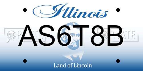 AS6T8B Illinois License Plate