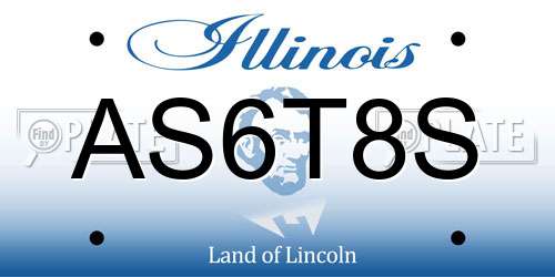 AS6T8S Illinois License Plate