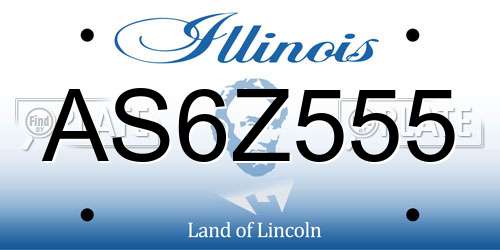 AS6Z555 Illinois License Plate