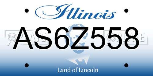 AS6Z558 Illinois License Plate