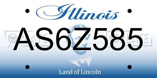 AS6Z585 Illinois License Plate