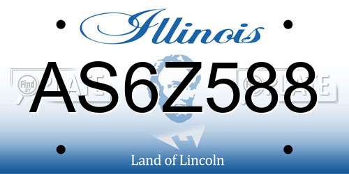 AS6Z588 Illinois License Plate