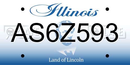 AS6Z593 Illinois License Plate