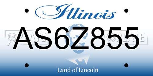 AS6Z855 Illinois License Plate