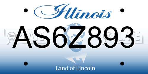 AS6Z893 Illinois License Plate