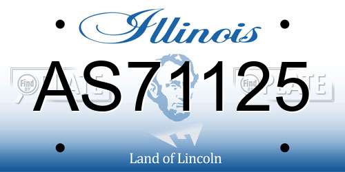 AS71125 Illinois License Plate