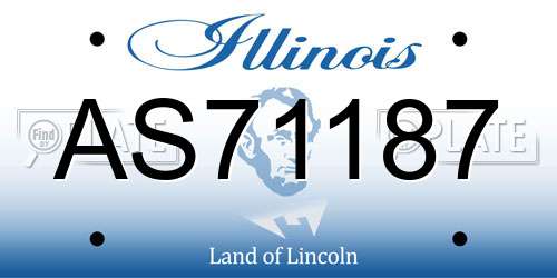AS71187 Illinois License Plate
