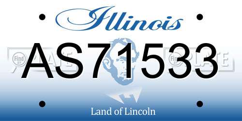 AS71533 Illinois License Plate