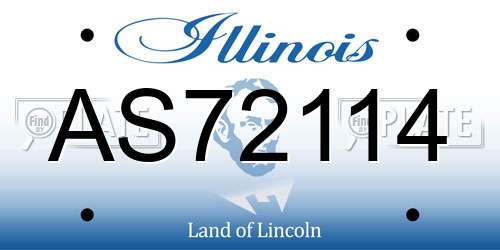 AS72114 Illinois License Plate