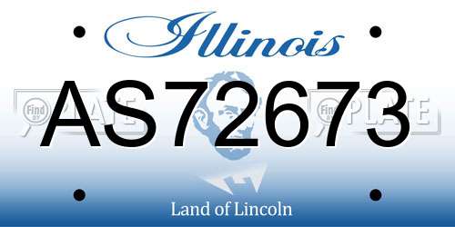 AS72673 Illinois License Plate