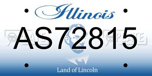 AS72815 Illinois License Plate