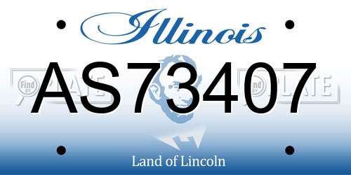 AS73407 Illinois License Plate