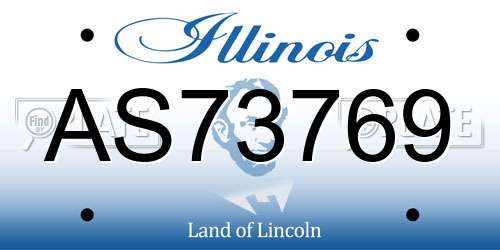 AS73769 Illinois License Plate