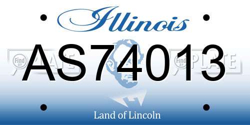 AS74013 Illinois License Plate