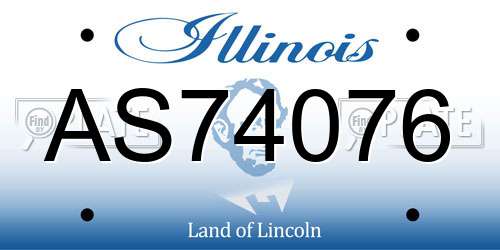 AS74076 Illinois License Plate