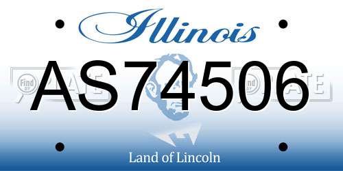 AS74506 Illinois License Plate