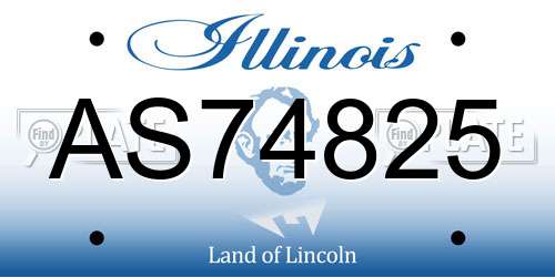 AS74825 Illinois License Plate