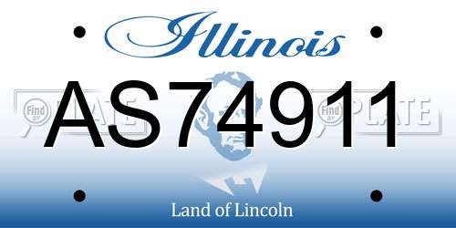 AS74911 Illinois License Plate