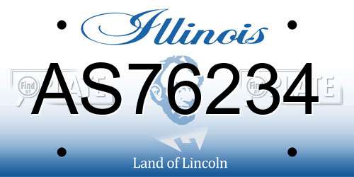 AS76234 Illinois License Plate