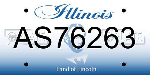 AS76263 Illinois License Plate