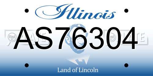 AS76304 Illinois License Plate