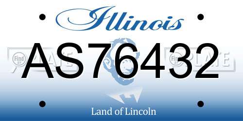 AS76432 Illinois License Plate