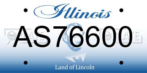 AS76600 Illinois License Plate