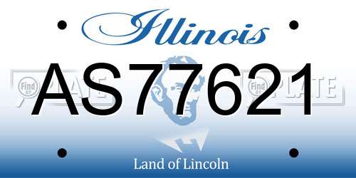 AS77621 Illinois License Plate