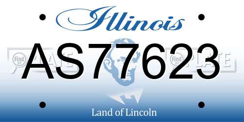 AS77623 Illinois License Plate
