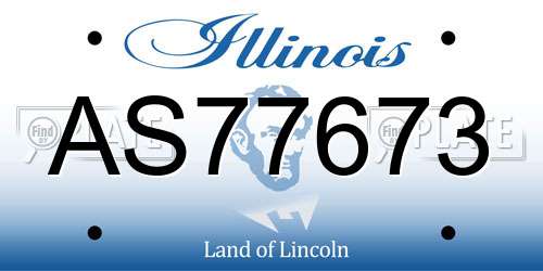 AS77673 Illinois License Plate