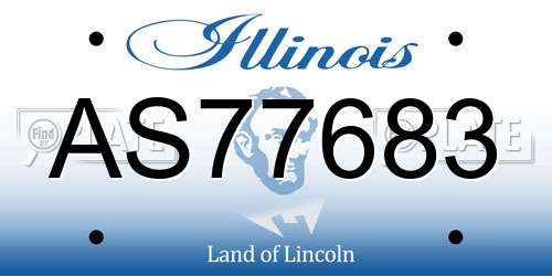 AS77683 Illinois License Plate