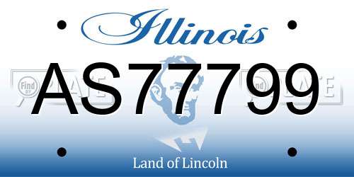 AS77799 Illinois License Plate