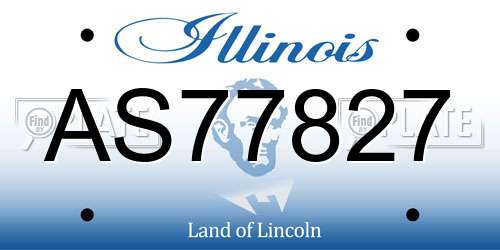 AS77827 Illinois License Plate
