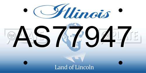 AS77947 Illinois License Plate