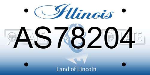 AS78204 Illinois License Plate