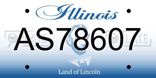 AS78607 Illinois License Plate