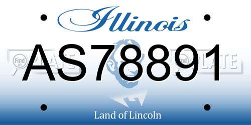 AS78891 Illinois License Plate