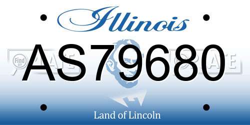 AS79680 Illinois License Plate