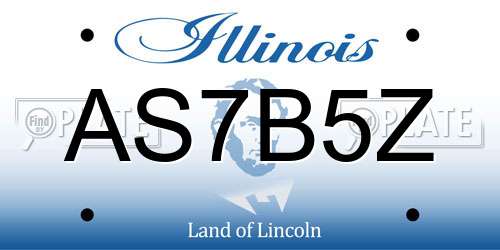 AS7B5Z Illinois License Plate