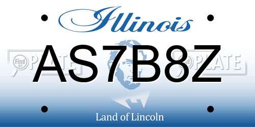 AS7B8Z Illinois License Plate