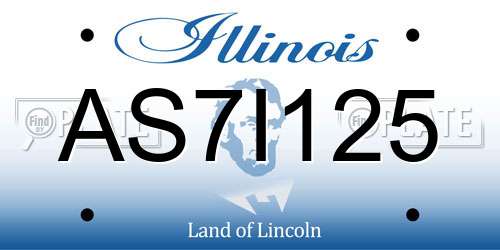 AS7I125 Illinois License Plate