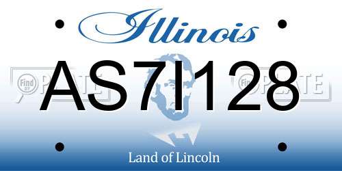 AS7I128 Illinois License Plate