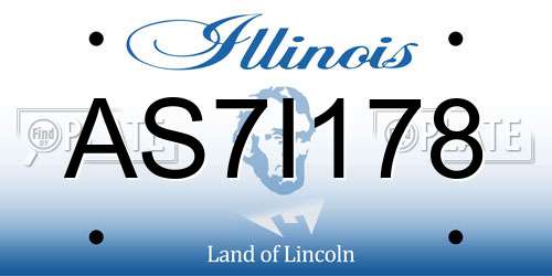 AS7I178 Illinois License Plate