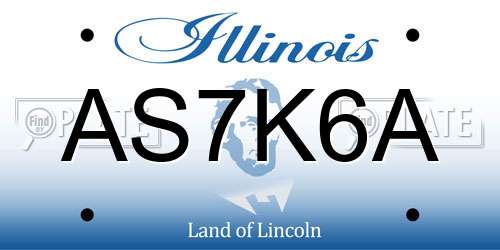 AS7K6A Illinois License Plate