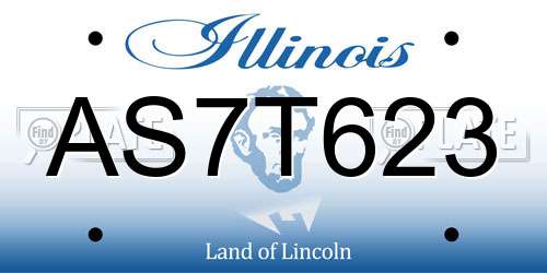 AS7T623 Illinois License Plate